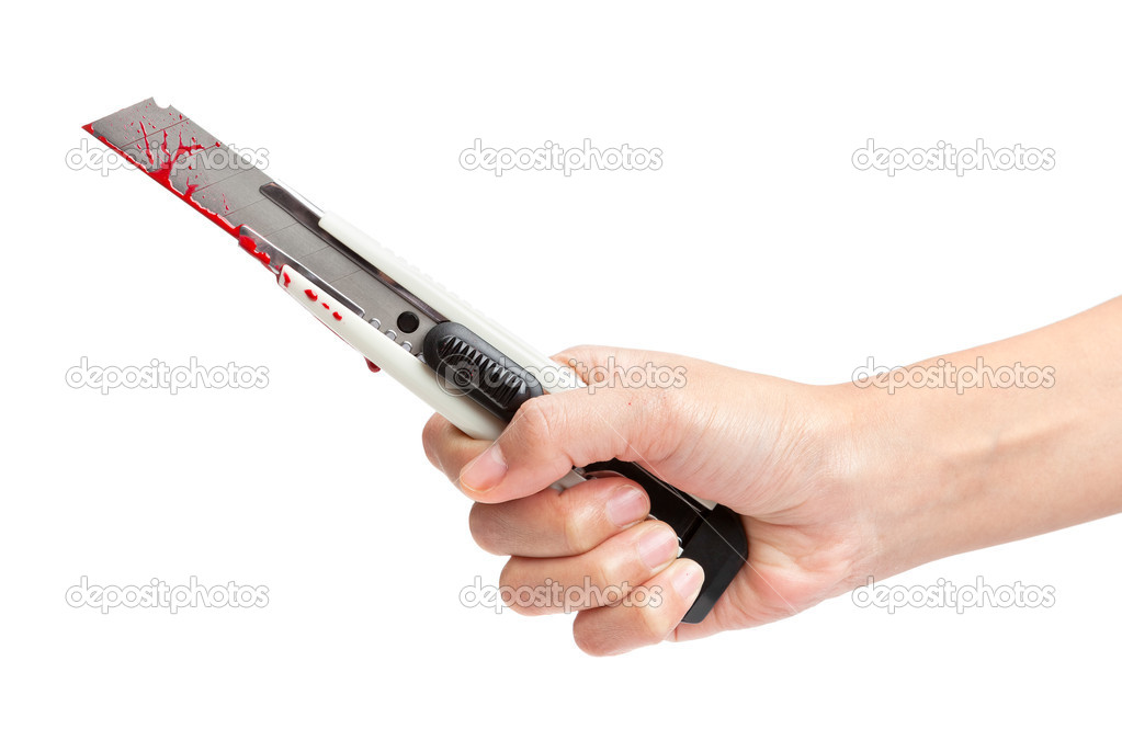 Bloody Boxcutter Stock Photo by ©robtek 19110161